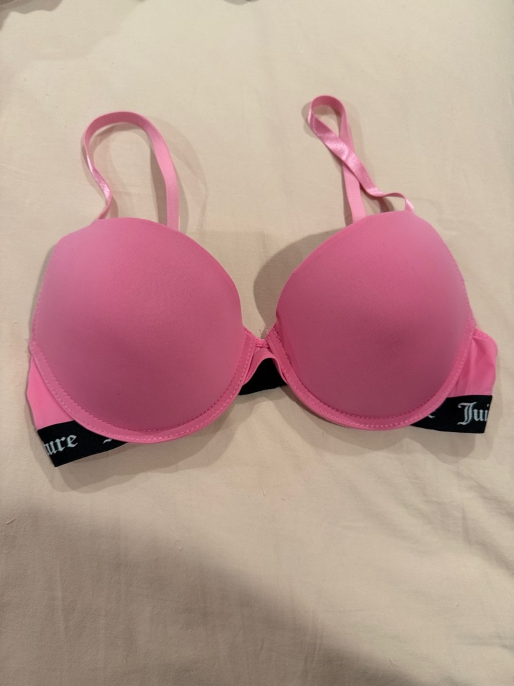 NWOT Juicy Couture Bright Pink Lightly Padded Bra with Logo Band